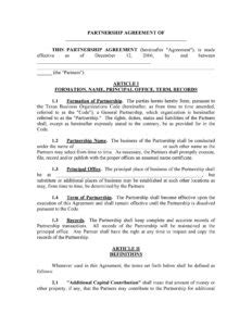 General Partnership Agreement Example 的图像结果
