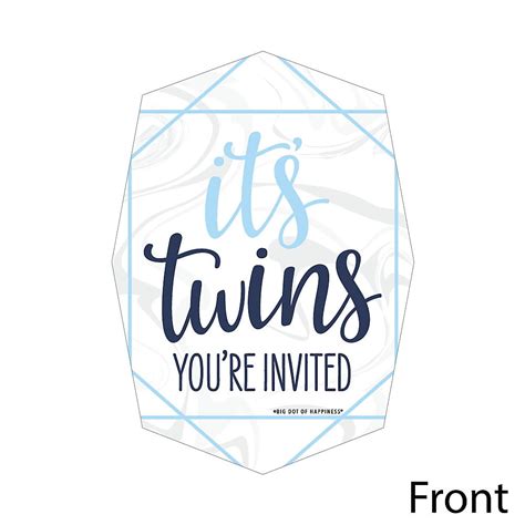 Buy It's Twin Boys - Shaped Fill-In Invitations - Blue Twins Baby ...
