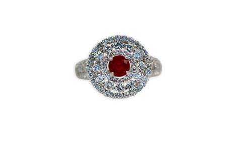 2 Carat Diamond Target Ring Ruby Center – Cris Notti Jewels ...
