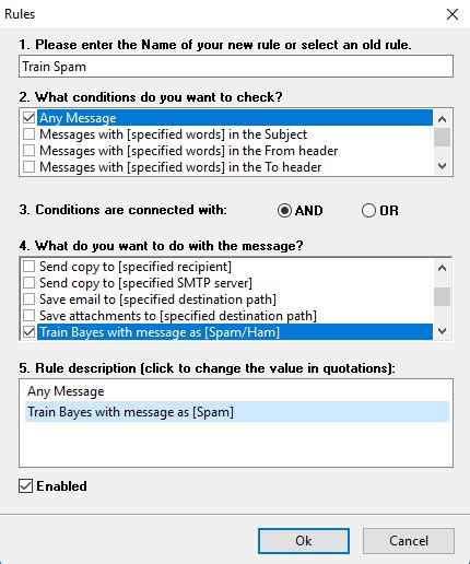 Spam Filter (SpamAssassin) > Bayes filter training with POP3 accounts