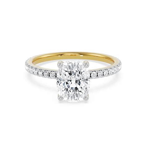 Buy Cushion Square Lab Grown Diamond Bridal Ring Online At Emori in 9KT