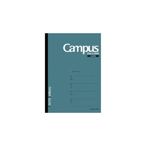 Kokuyo 2026 Campus Diary Weekly Horizontal Left A5 Dark Green NI-CWHDG ...