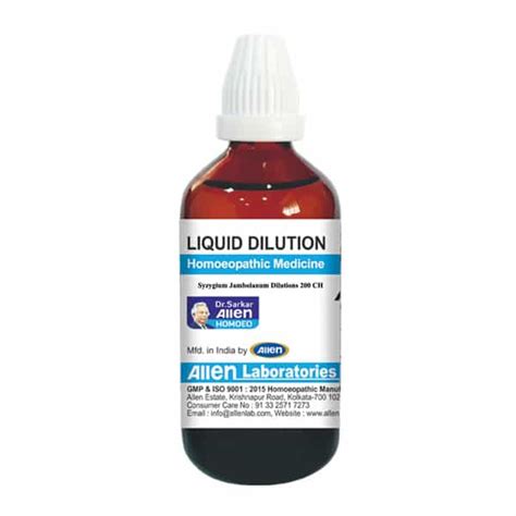 Buy ALLEN LABORATORIES SYZYGIUM JAMBOLANUM DILUTIONS 200 CH Online ...