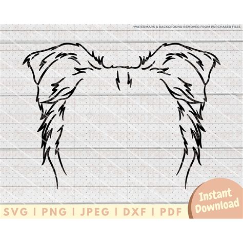 Border Collie Ear SVG File - PNG, PDF, Dxf, Cut File for Cutters and ...