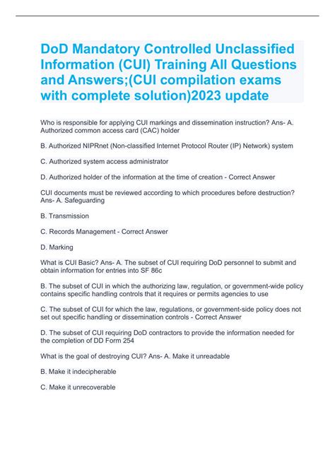 DoD Mandatory Controlled Unclassified Information (CUI) Training All ...