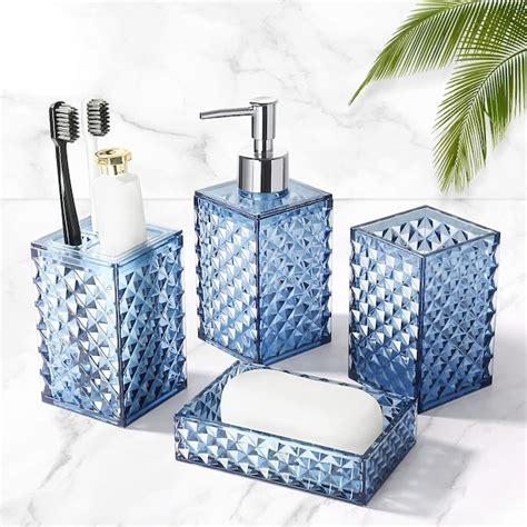 Zeus & Ruta Blue Acrylic Bath accessory set in the Bathroom Accessories ...