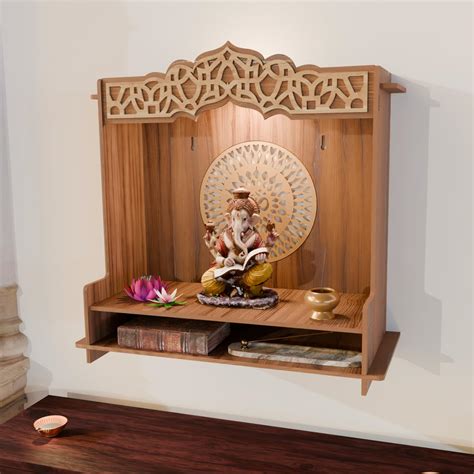 NIVED GANGA Mandir with Spotlight | 21 x 21 x 9 inch | Engineered Wood ...