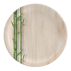 Buy Servewell Melamine Bamboo Delite Dinner Plate Set, 28Cm, Standard ...