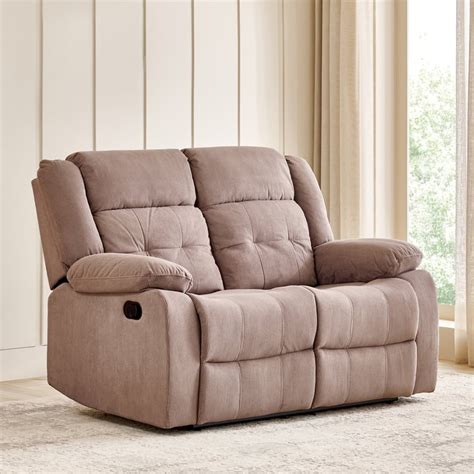 Buy Helios Zurich Fabric 2-Seater Recliner - Brown from Home Centre at ...