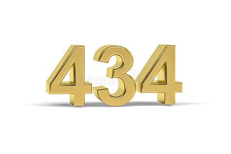 Golden 3d Number 434 - Year 434 Isolated on White Background Stock ...