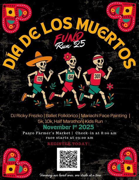 Dia de Los Muertos Pasco 2025 FUNDRUN, Peanuts Park, Pasco, 1 November ...