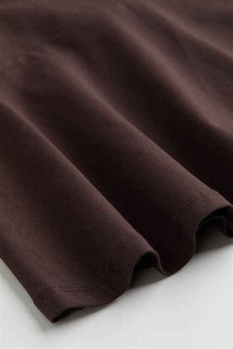 Flared cotton jersey skirt - Dark brown - Ladies | H&M IN