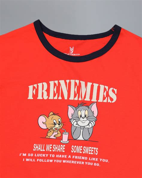 Tom & Jerry Printed Regular Fit Tshirt For Women – Free Authority