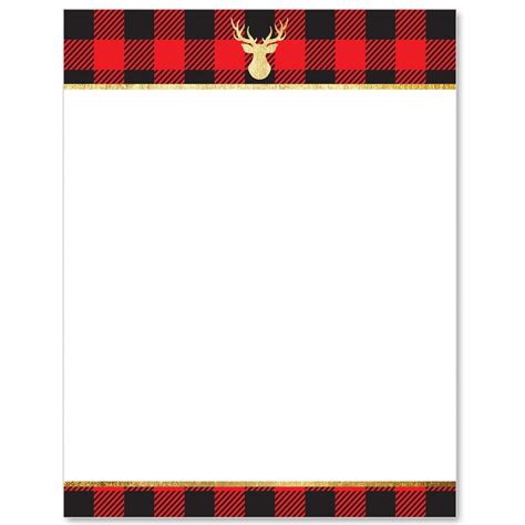Dasher Plaid Holiday Letterhead, 8.5 x 11, 100 Count : Amazon.in: Home ...