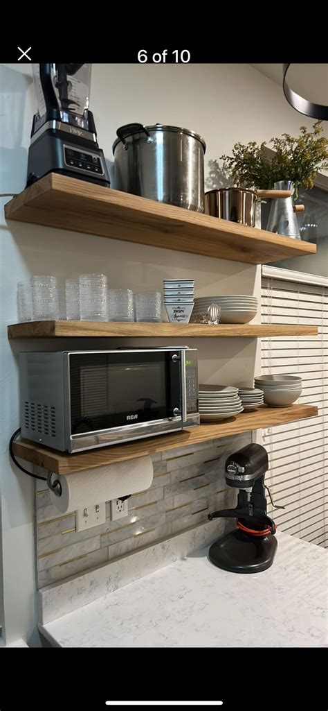 Pin by Focused on new home | Microwave shelf over stove, Microwave wall ...