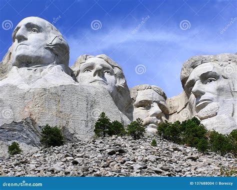 Presidents` Faces at Mount Rushmore, South Dakota, USA Stock Photo ...