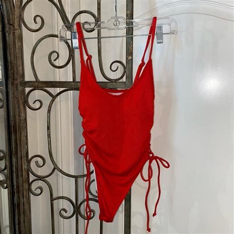 SHEIN RED ONE PIECE -super flattering -adjustable on... - Depop