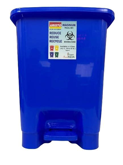 Aristo Plastic Pedal Dustbin With Handle 30 ltr Blue : Amazon.in: Home ...
