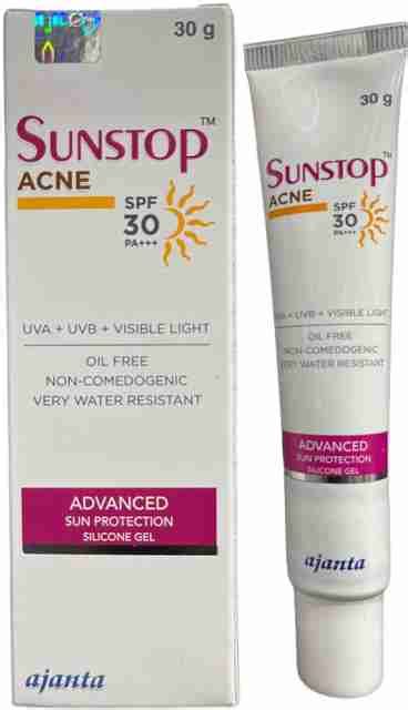SUNSTOP Sunscreen - SPF 50 PA+++ Acne Advanced Sun Protection Silicon ...