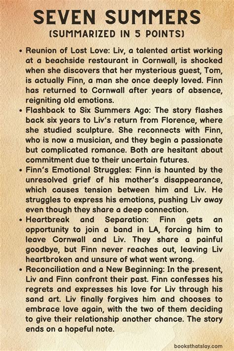 Seven summers by paige toon summary characters and themes – Artofit