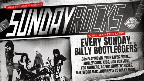 SUNDAY ROCKS - SUNDAYS @ BILLYS , Billy Bootleggers Nottingham, 1 June ...