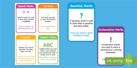 Punctuation Flashcards (teacher made)
