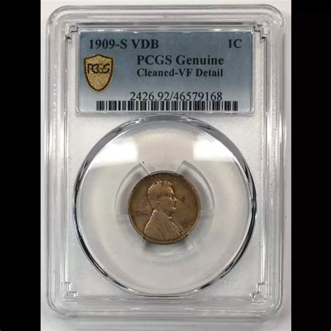 1909-S Lincoln Wheat Cent PCGS Genuine - VF Details (92 - Cleaned) BN ...