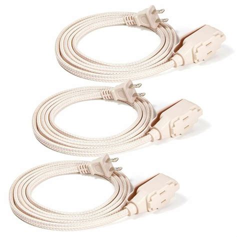 Vision 6 Foot Extension Cords with Three Two Prong Outlets (3 ct ...
