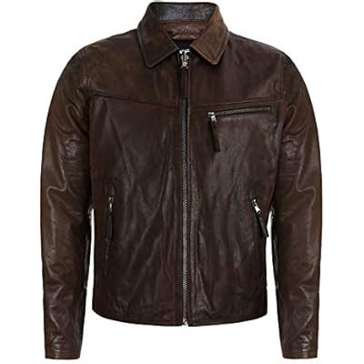 Infinity Leather Men's Smart Brown Leather Harrington Jacket India | Ubuy