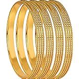 Buy JFL - Jewellery for Less Gold-plated Copper and Diamond Bangle Set ...