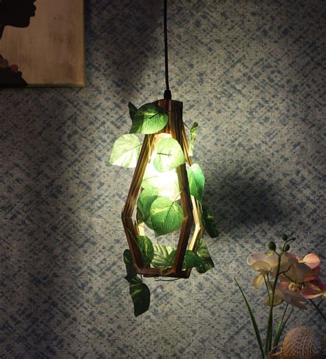 Modern Wooden Plant Hanging Light | Decorative Pendant Light For Livin ...