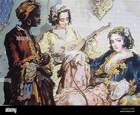 Preziosi painting of Turkish harem Stock Photo - Alamy