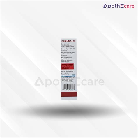Buy Esentra 120mg Injection Online: Uses, Price, Dosage, Side Effects