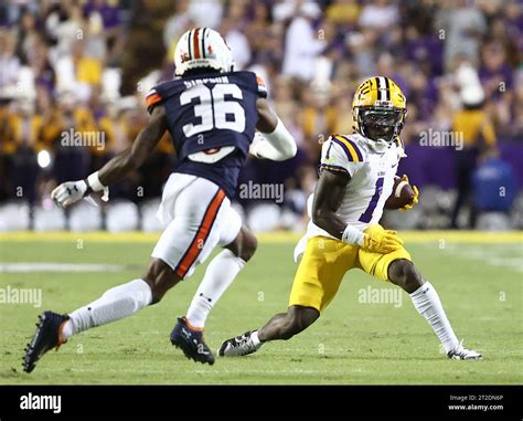 LSU Tigers wide receiver Aaron Anderson (1) tries to make a move on ...