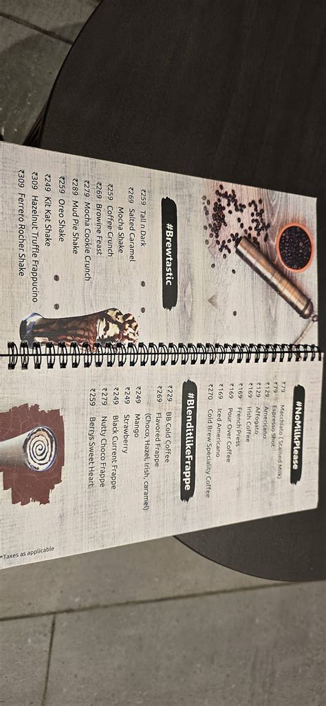 Menu at BREWBEANS CAFE, Port Blair, Great Andaman Trunk Rd