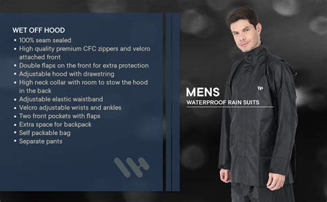 Wet Off Hood rain coat for men bikers full heavy waterproof branded ...