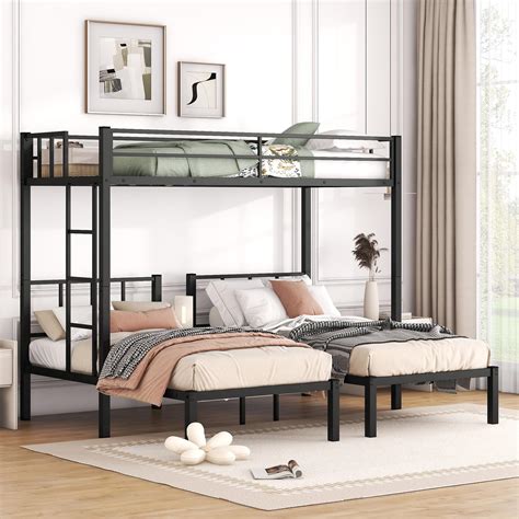 Snapklik.com : Twin Over Twin Over Twin Triple Bunk Bed For Kids,3 Bed ...