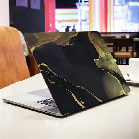 Golden Black Smoke Marble Laptop Skin - Elevate Your Laptop's ...