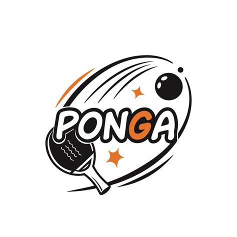 ping pong logo for pongs using black white aura 54223984 Vector Art at ...