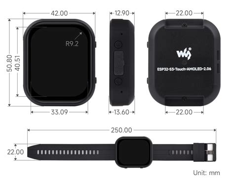 Buy ESP32-S3 2.06inch AMOLED Touch Watch Development Board, 32-bit LX7 ...