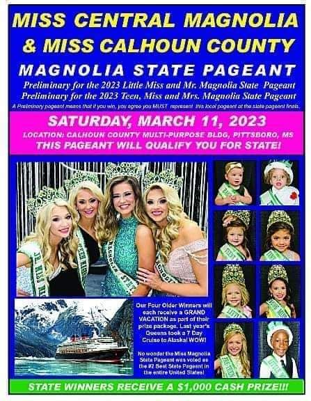 Miss Central Magnolia and Miss Calhoun County pageant , Calhoun County ...