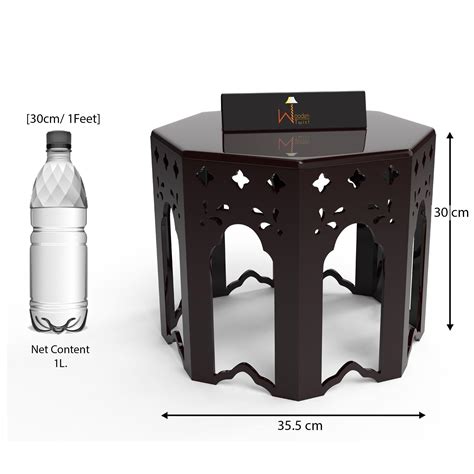 Buy Wooden Twist Bagnio MDF Wood Octagonal Shape End Table In Walnut ...