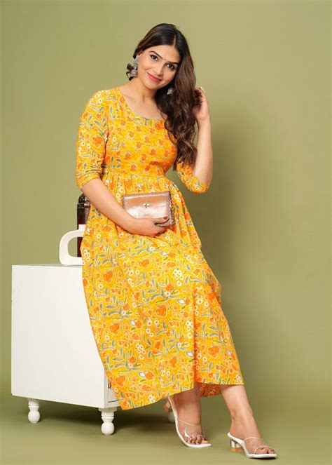 Sunshine Yellow Floral Maternity & Nursing Dress – JAIPURFAME