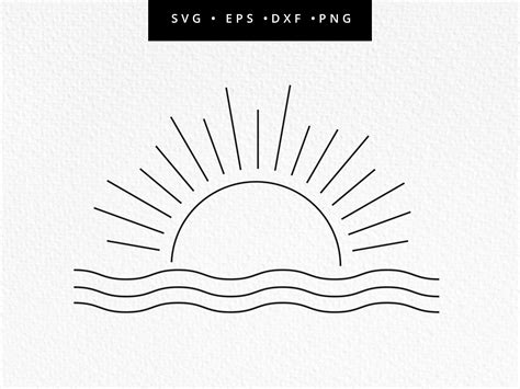 Sunburst SVG Sun SVG Cut File Half Sun svg Sun Ocean svg | Etsy
