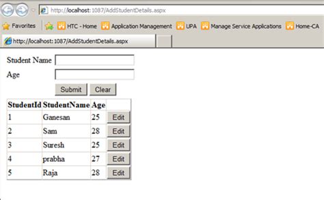 Crud Operations in ASP.NET Web Form 的图像结果