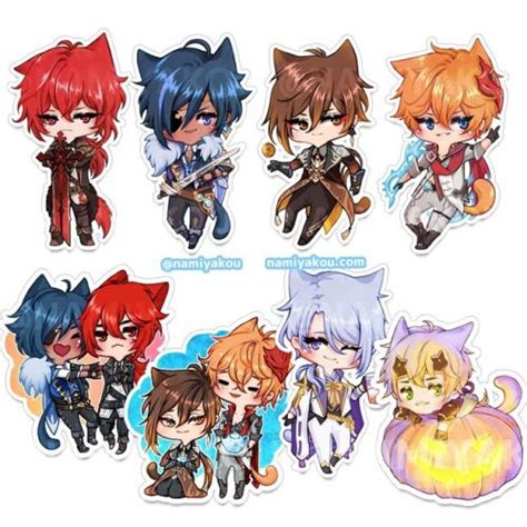 Adesivos De Impacto genshin Chibi diluc kaeya | Ubuy India