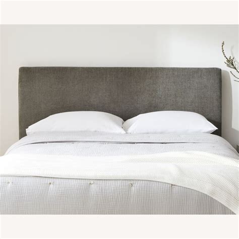 West Elm Queen Size Dark Gray Headboard and Frame - AptDeco