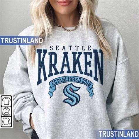 Seattle Kraken Shirt, Merch Vintage 90s Sweatshirt Hockey Retro Unisex ...