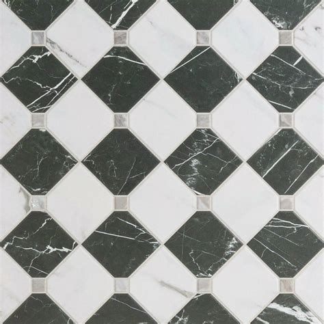 Black and White Heritage Chequered Pattern Tile | Luxury Tiles UK