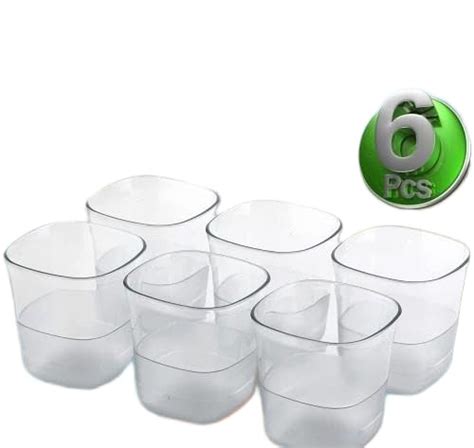 Buy Ruby Square Glasses Unbreakable Plastic Glass Set of 6, Plastic ...